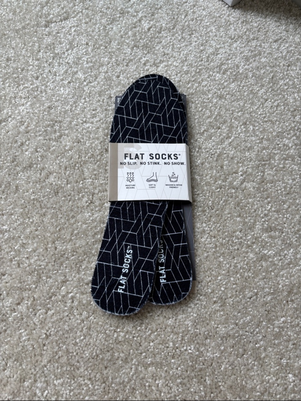 Black Geometric No-Show Liner Socks